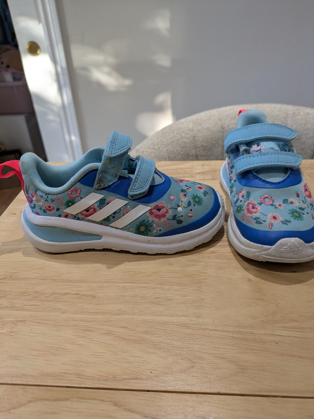 Adidas Toddler Snow White Light Blue Floral Sneakers